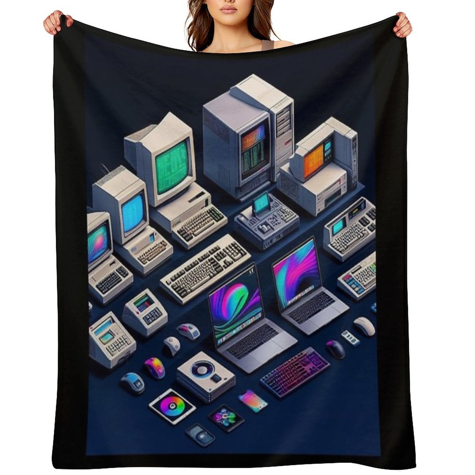 Computers #3 Multi-functional Throw Blanket