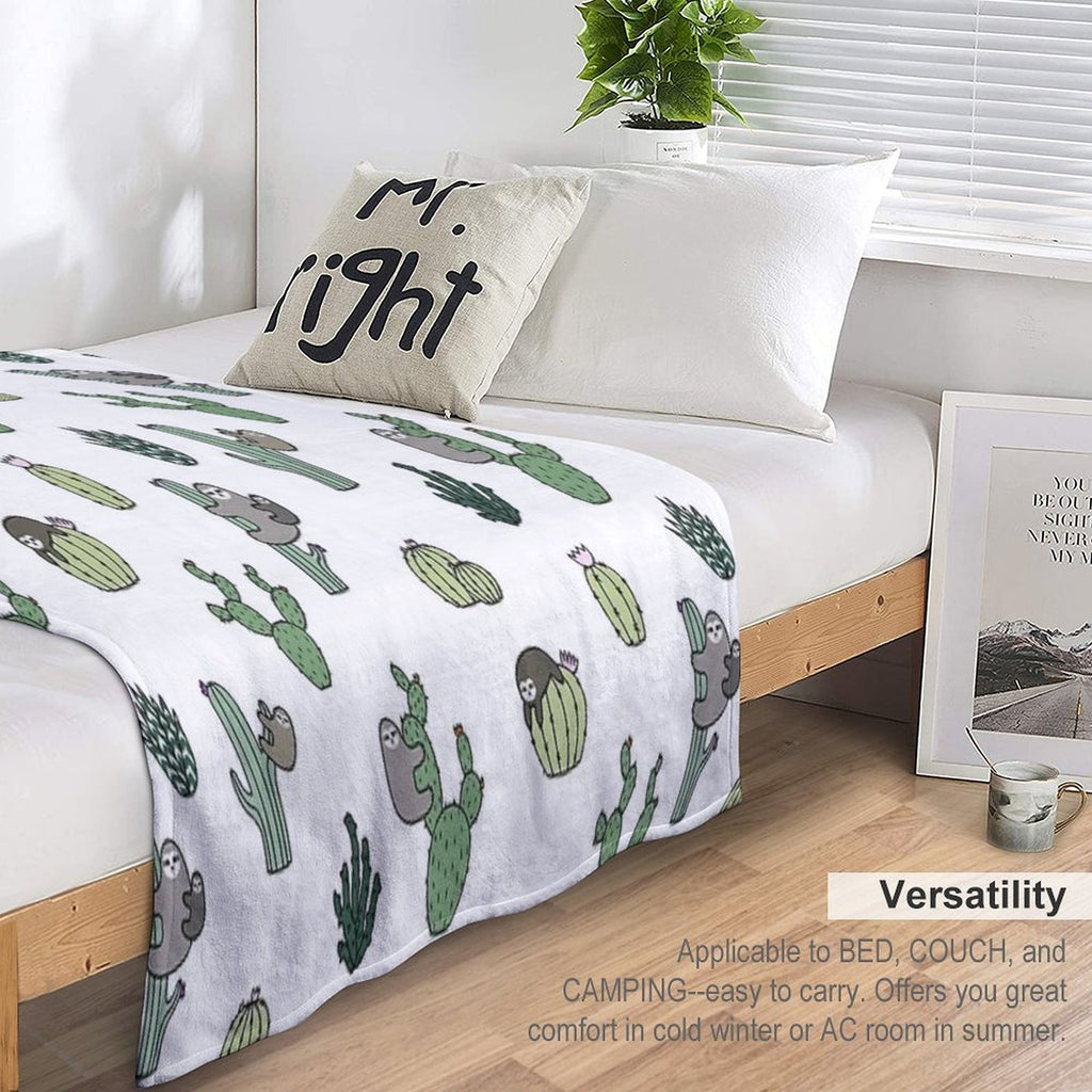 Cacti Sloths Comfort Throw Blanket