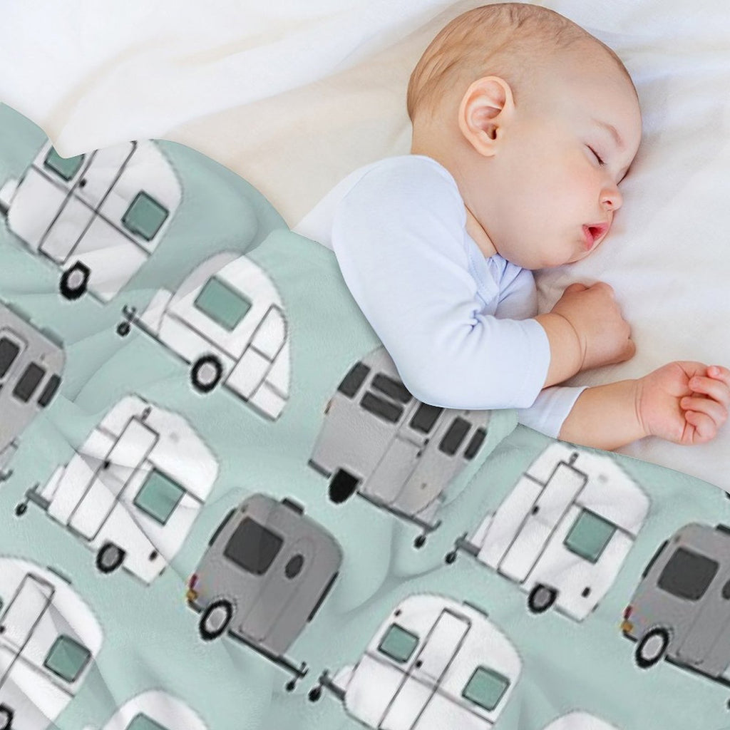 Chromatic Vintage Caravan Pattern Compact Throw Blanket