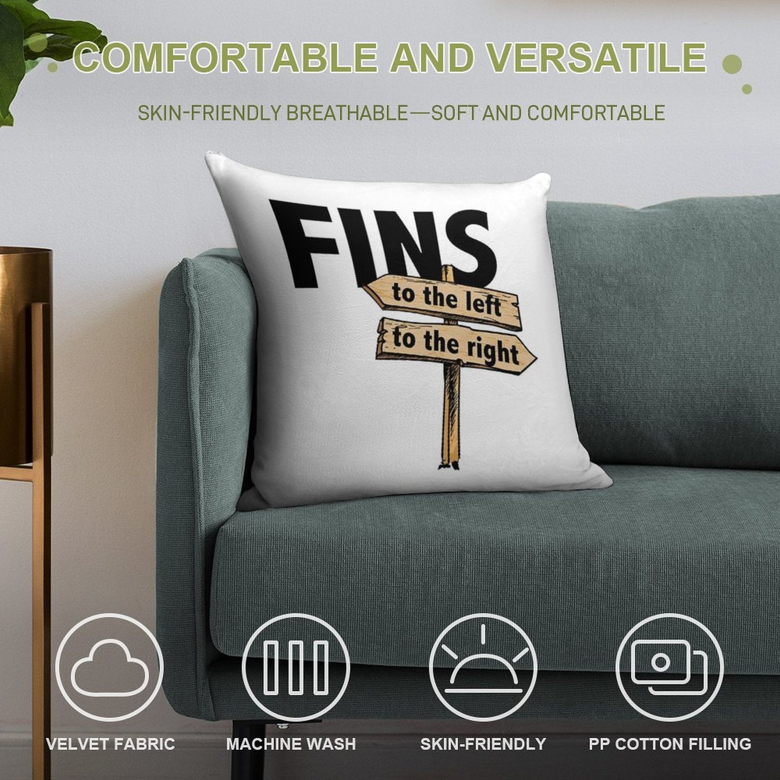 You Got Fins to The Left, Fins to The Right! Soft Home Decor Throw Pillow