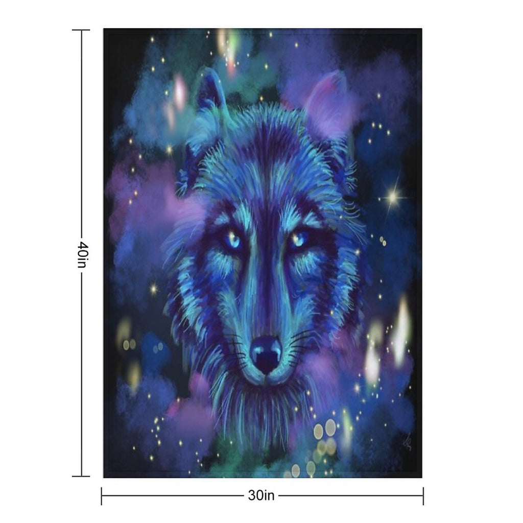 Astral Wolf Velvety-soft Throw Blanket
