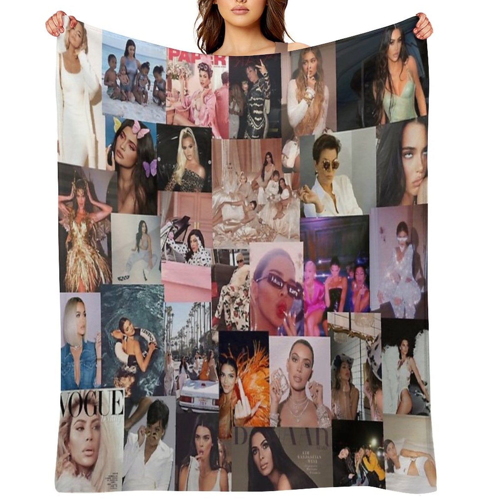 Kardash Collage Plush Throw Blanket