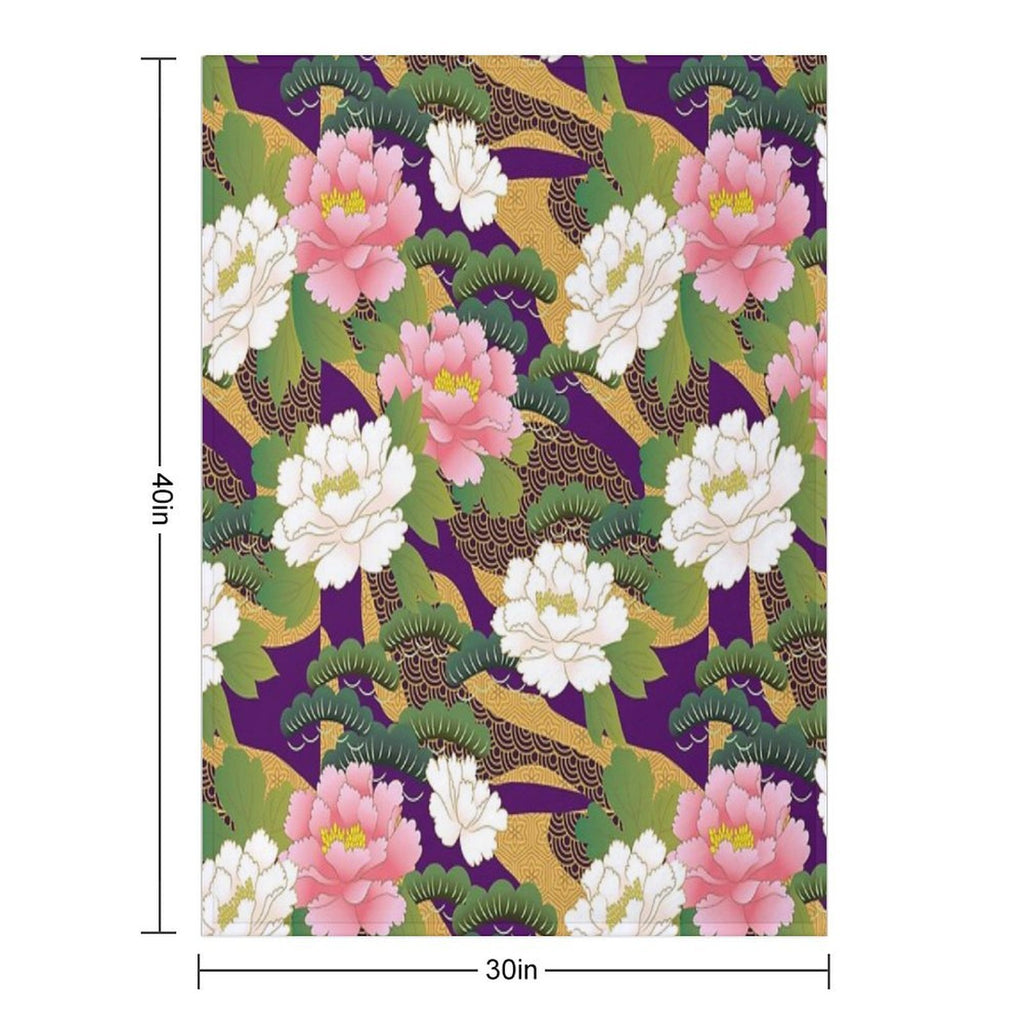 Peony 3 Gift-ready Throw Blanket