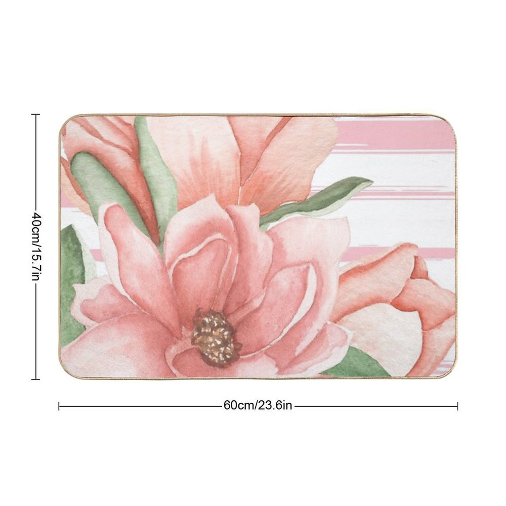 Large Print Floral Design  Long-Lasting Bath Mat