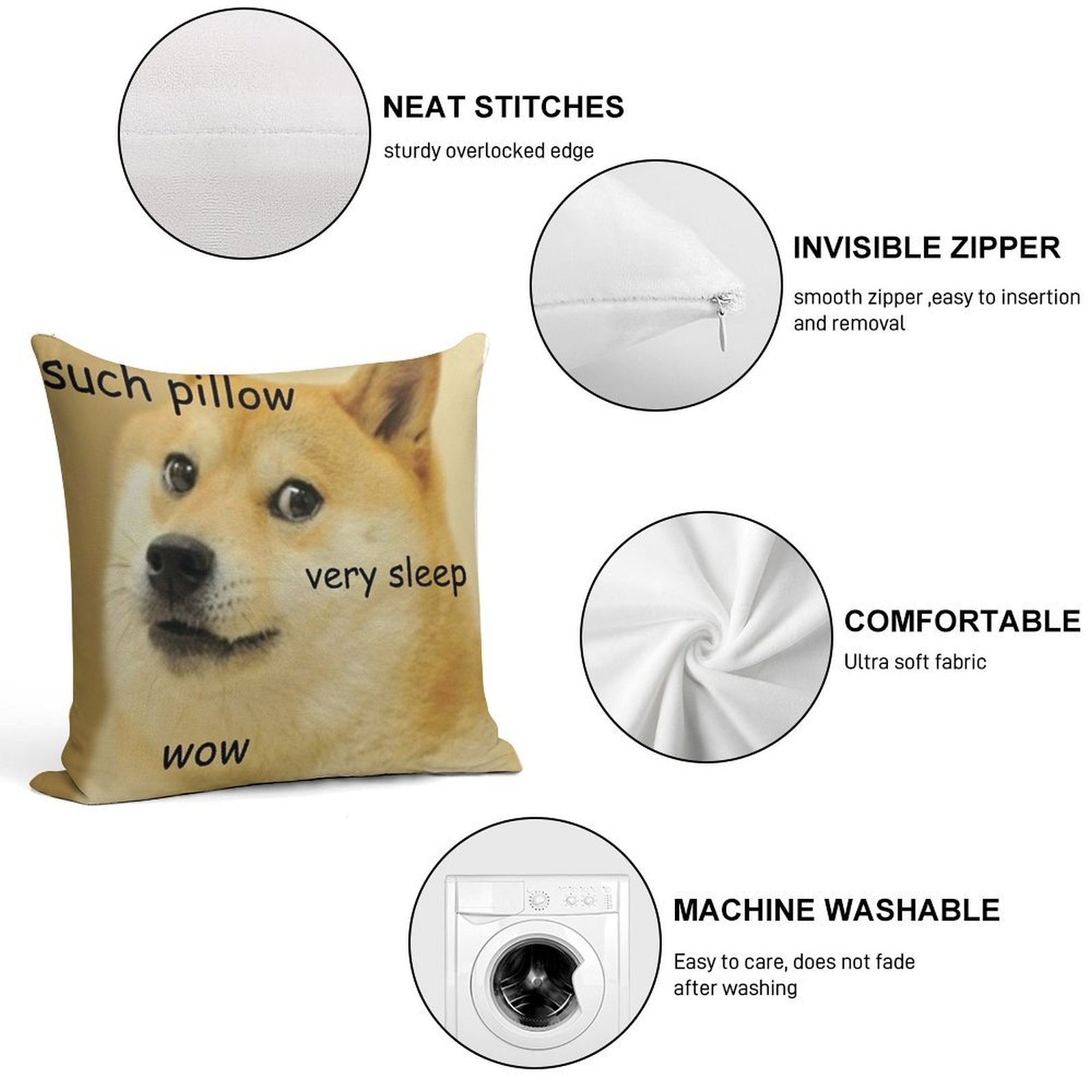 Such Pillow Very Sleep Soft Luxury Feel Throw Pillow