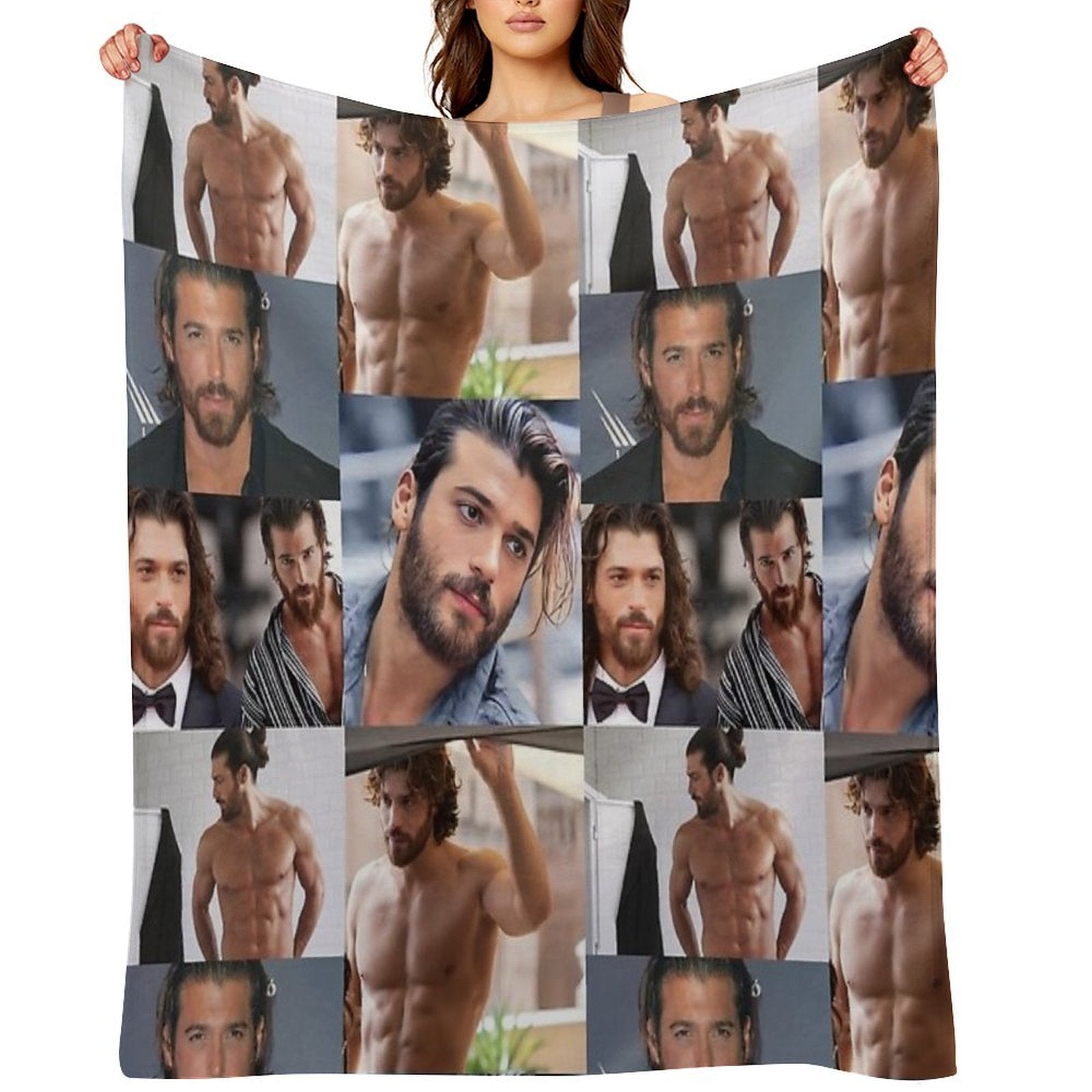 Can Yaman Collage Premium Throw Blanket