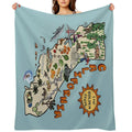 California State Map with Colorful Pictures Plush Throw Blanket