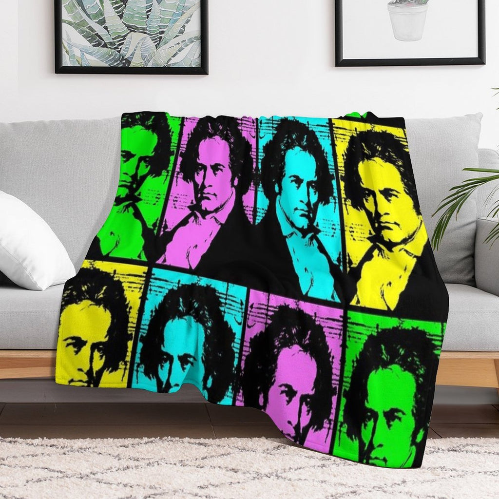 Pop Art Beethoven Velvety-soft Throw Blanket