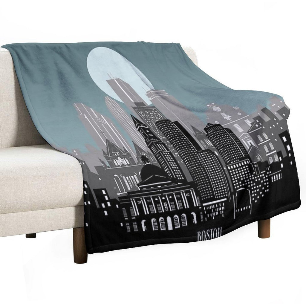 Boston Skyline Premium Throw Blanket
