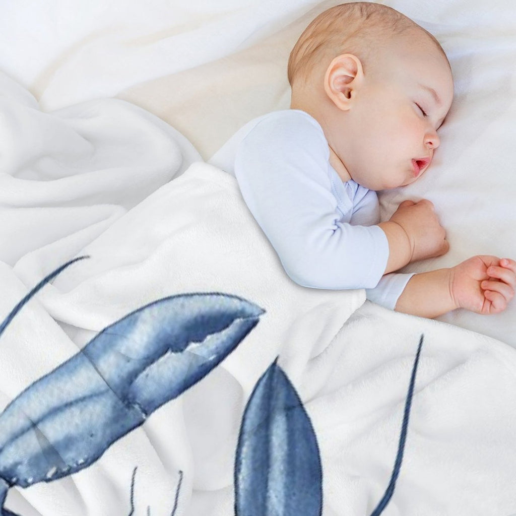 Blue Watercolor Lobster Eco-conscious Throw Blanket