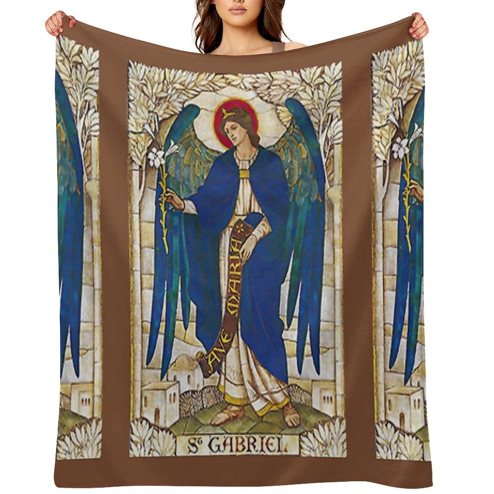 St Gabriel Angel Catholic Saint Archangel Easy Care Throw Blanket