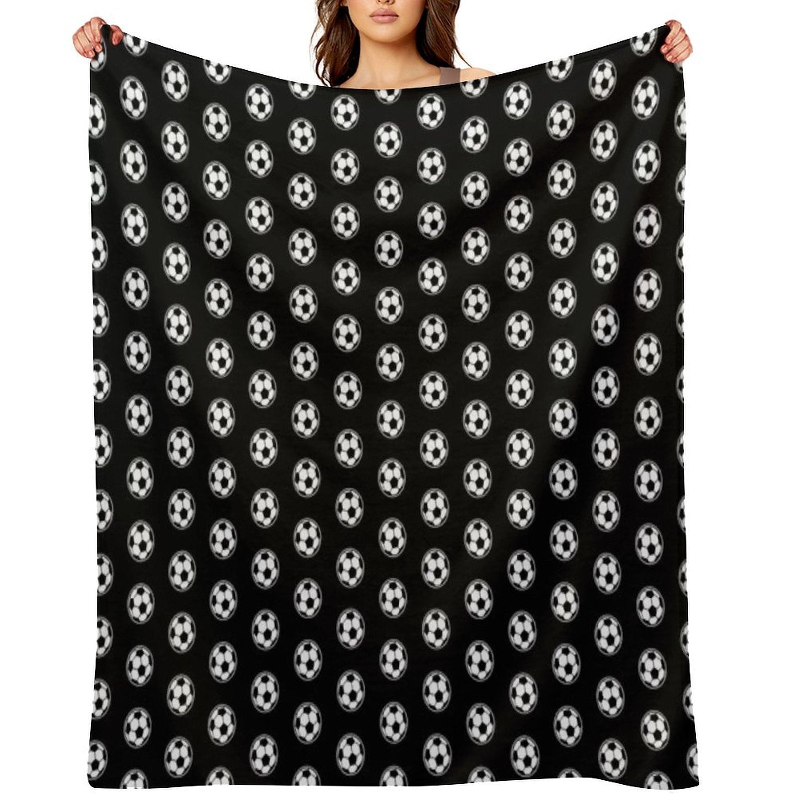 Soccer Ball  Football Icon Plush Throw Blanket