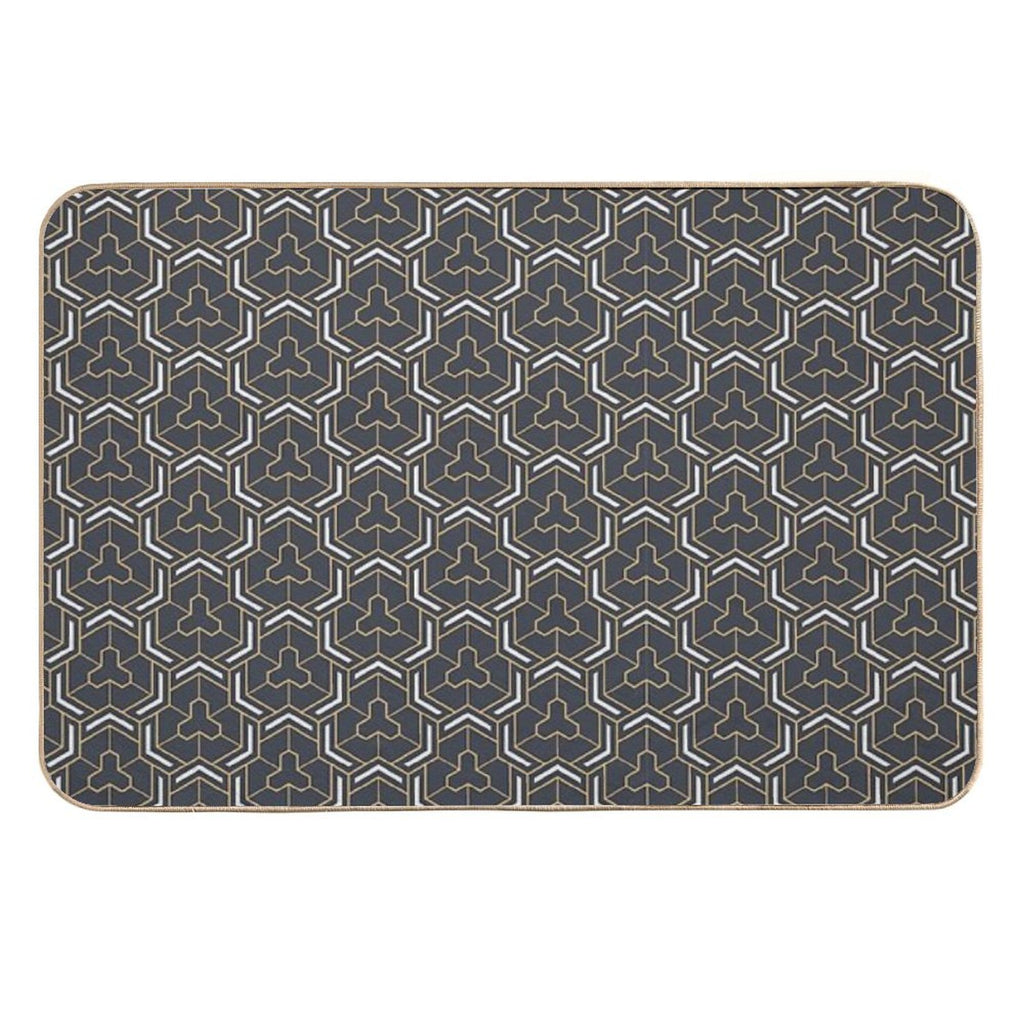 Geometric Color Pattern with Weaving Elements.  Anti-Trip Bath Mat