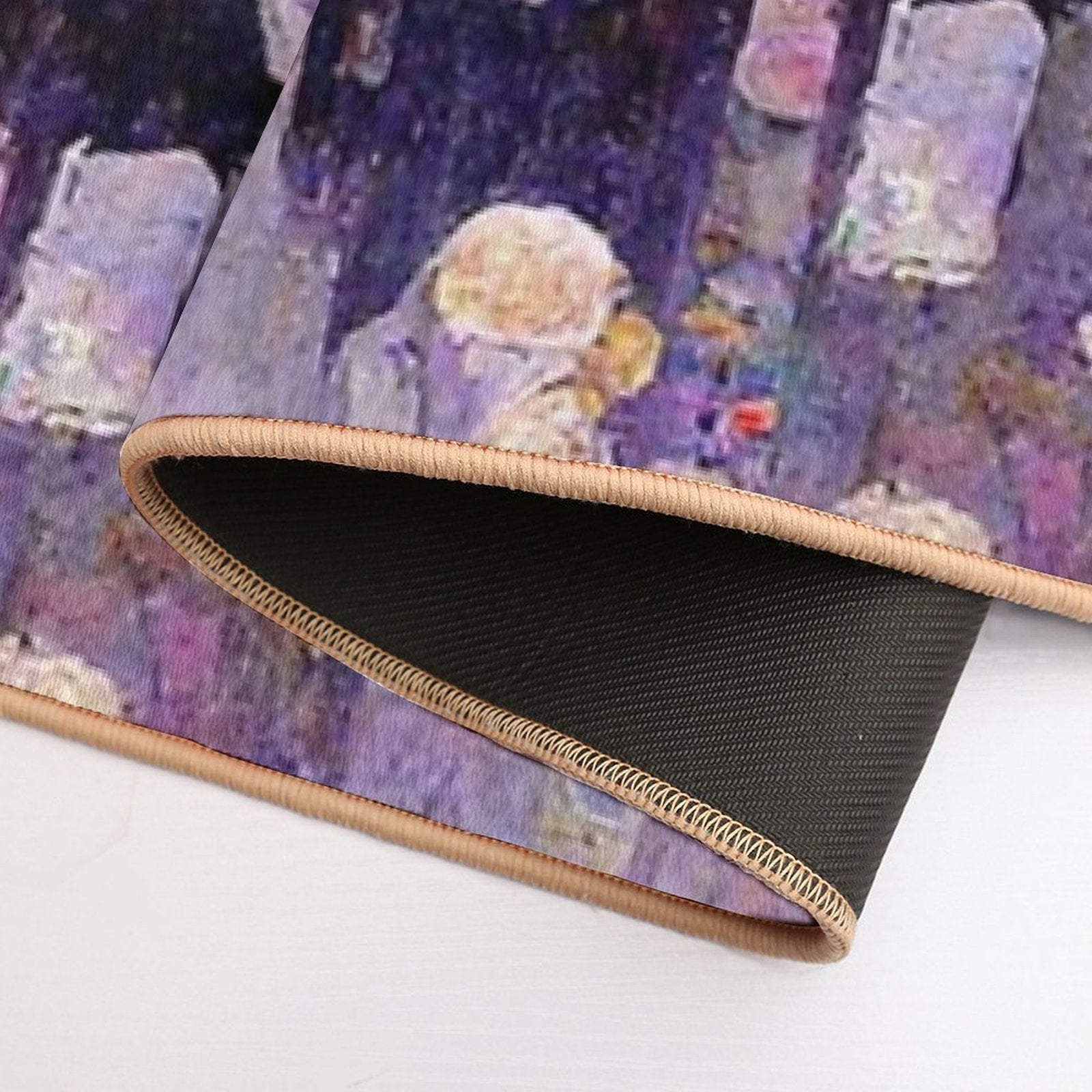 Vibrant Violet Blooms  High-Traffic Bath Mat