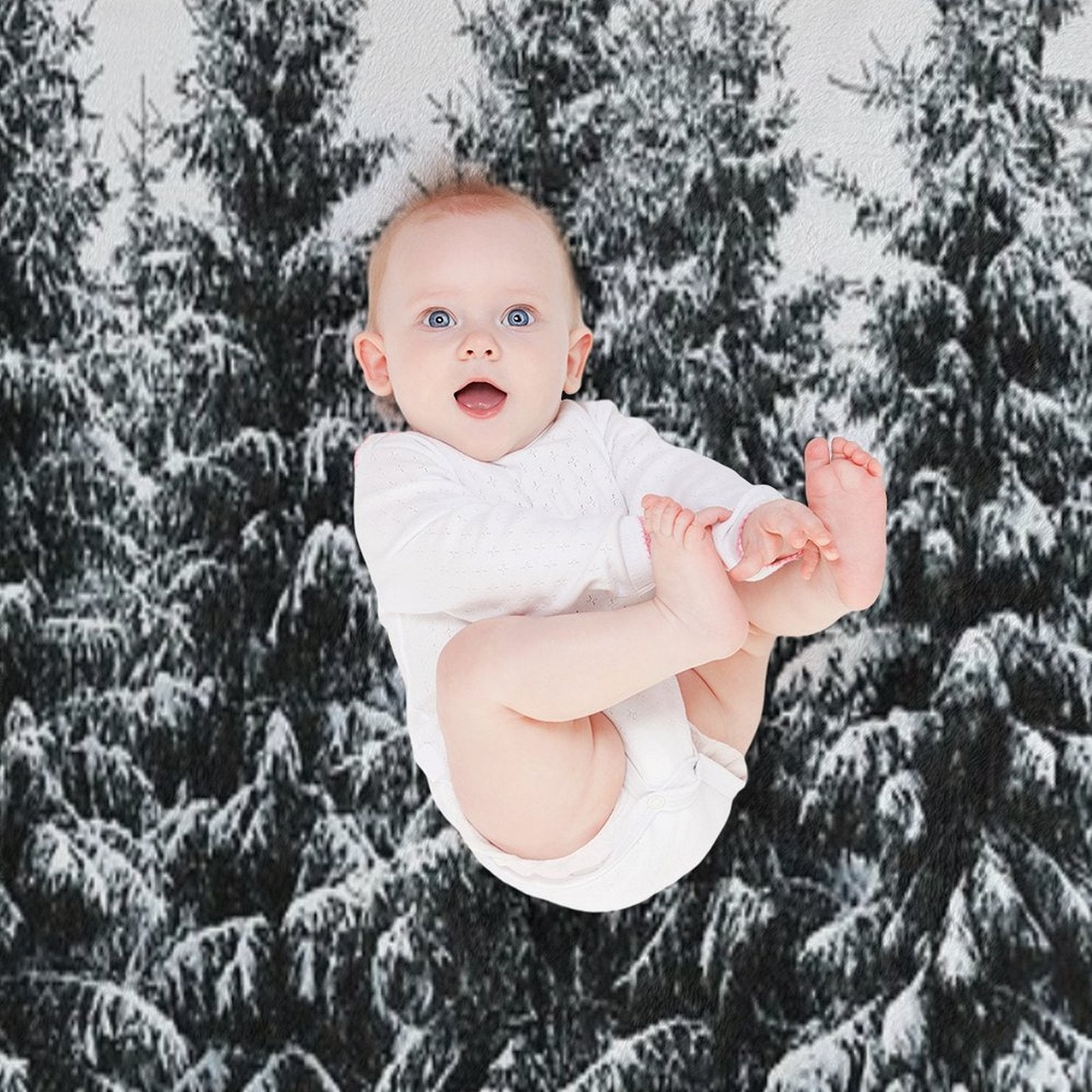 The White Bunch  Misty Moody Foggy Milky Winter Wonderland Forest With Cascadia Trees Covered In Magic Fog Comfort Throw Blanket