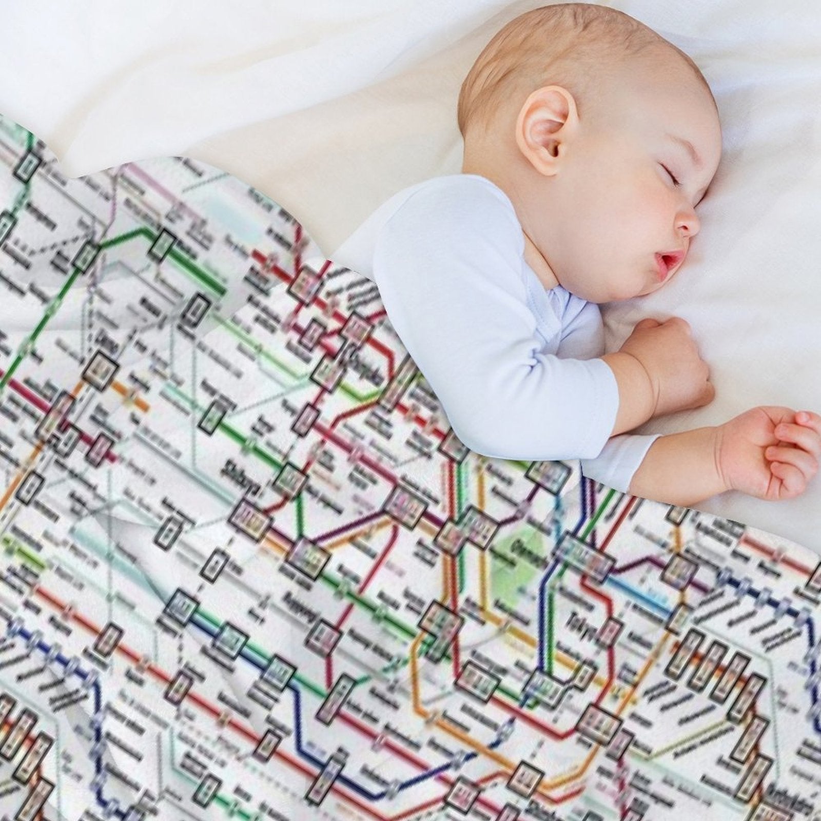 Tokyo Subway Map Clock Compact Throw Blanket