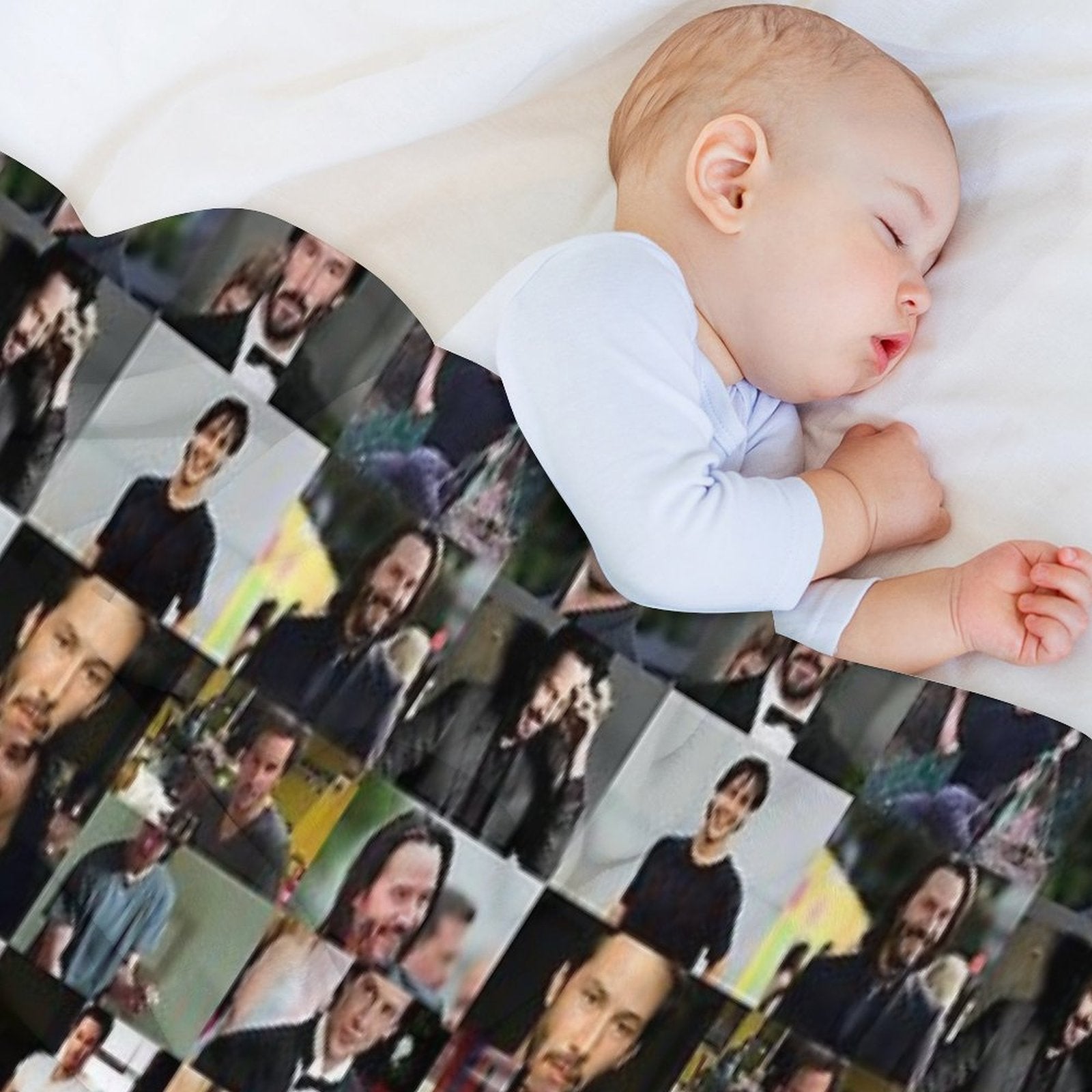 Keanu Reeves Collage Travel-friendly Throw Blanket