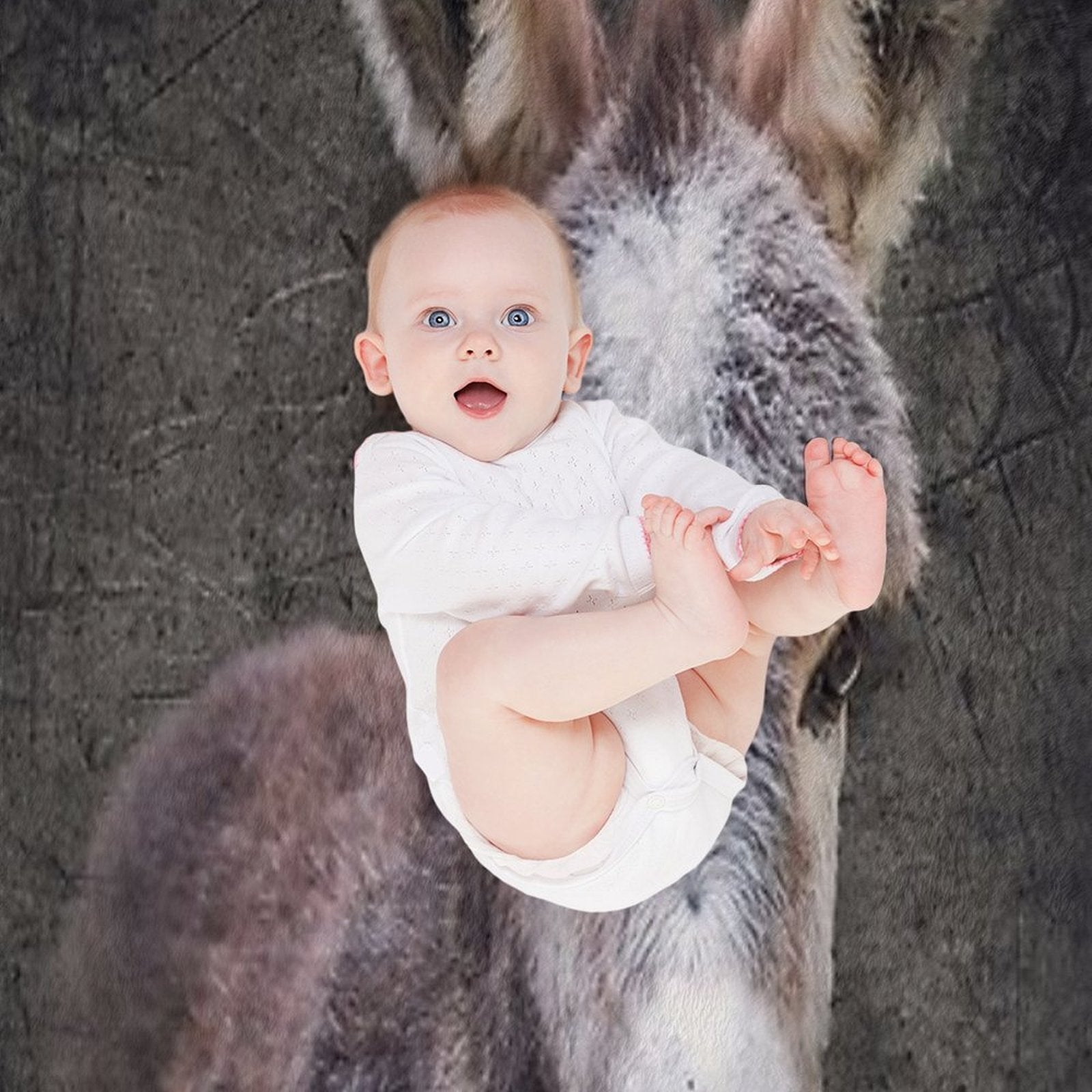 Donkey Foal Mattheo Plush Throw Blanket