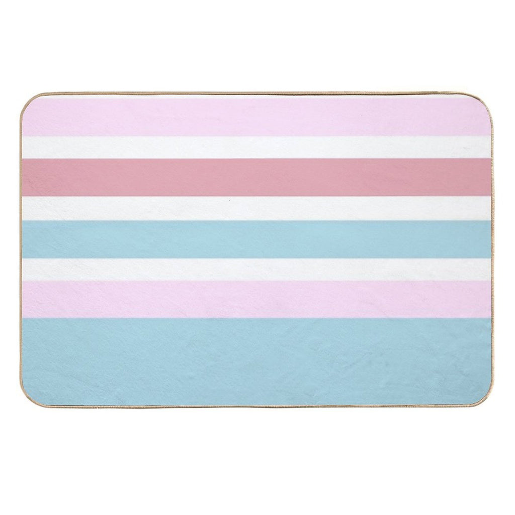 Peppermint And Strawberry Gum Stripes  Absorbent Bath Mat
