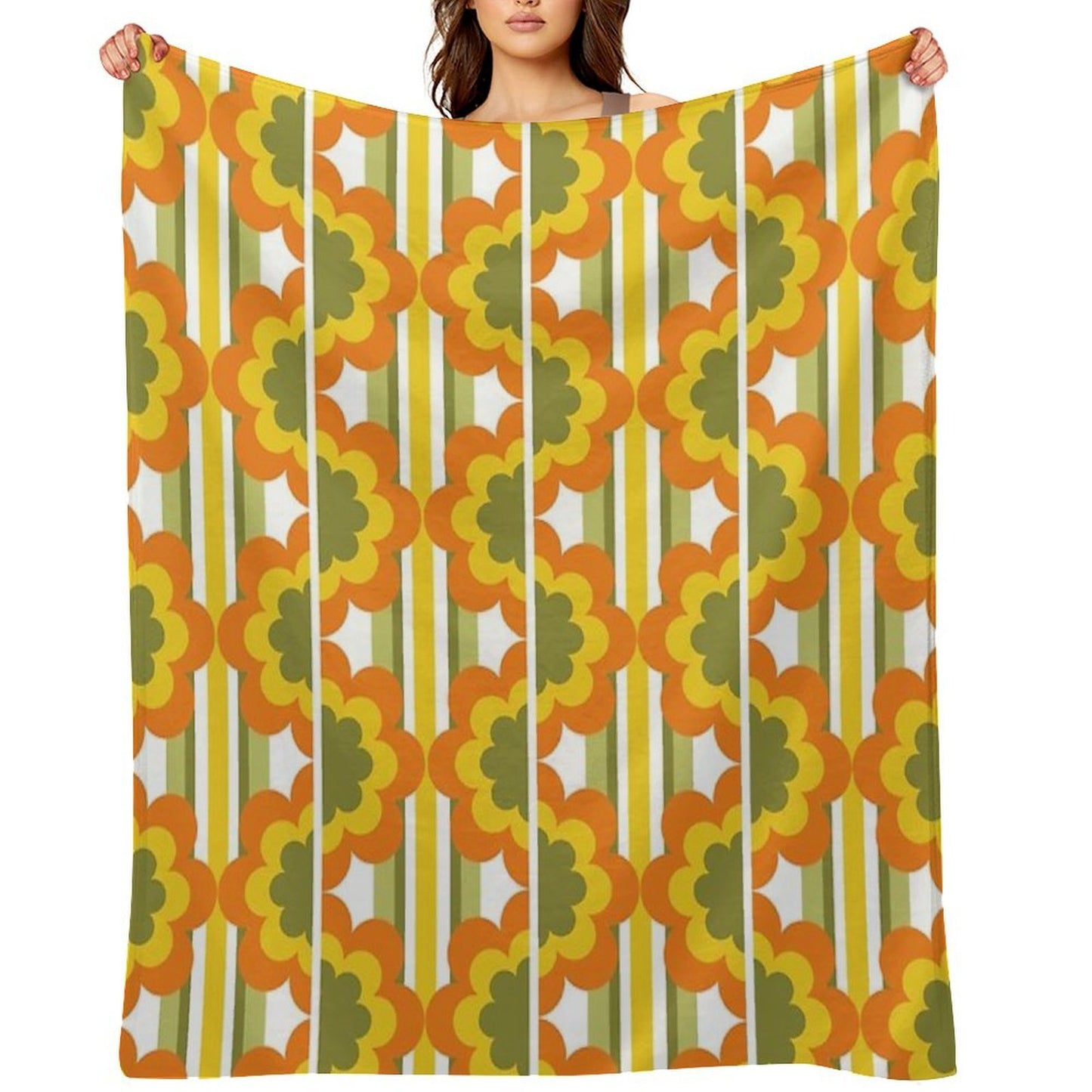 1970's Pattern  Retro 70s Vintage Seventies Style Velvety-soft Throw Blanket