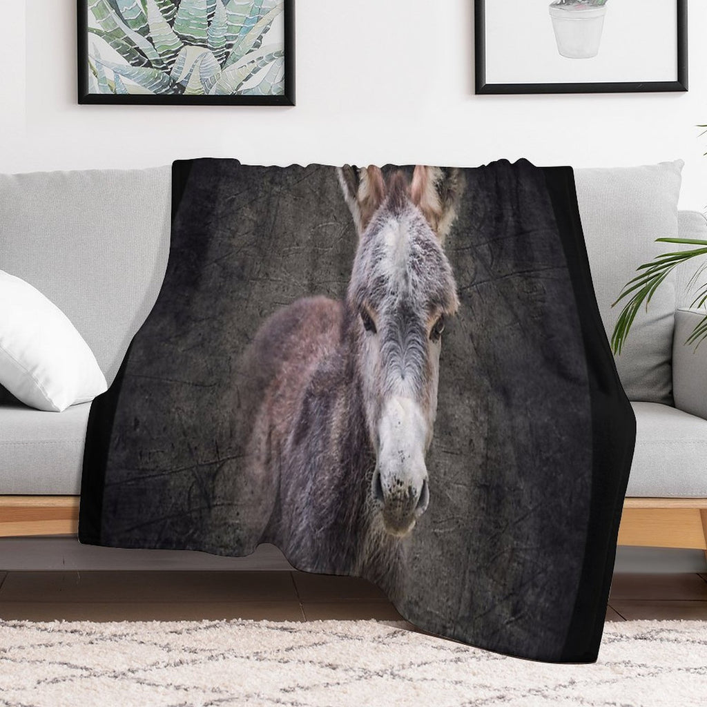 Donkey Foal Mattheo Plush Throw Blanket