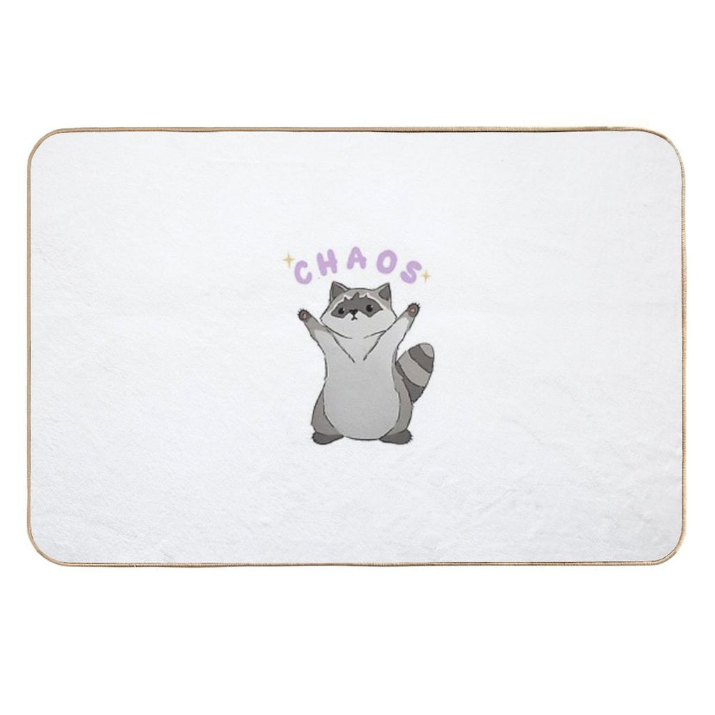 Raccoon Chaos  Easy To Clean Bath Mat