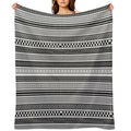 Grey And Black Stripped Pattern Travel-friendly Throw Blanket