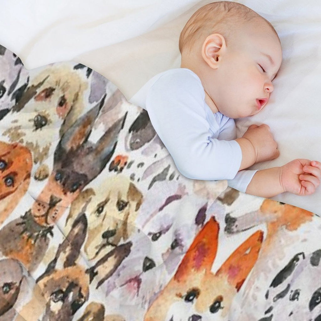 Cute Watercolor Dogs Lightweight Throw Blanket