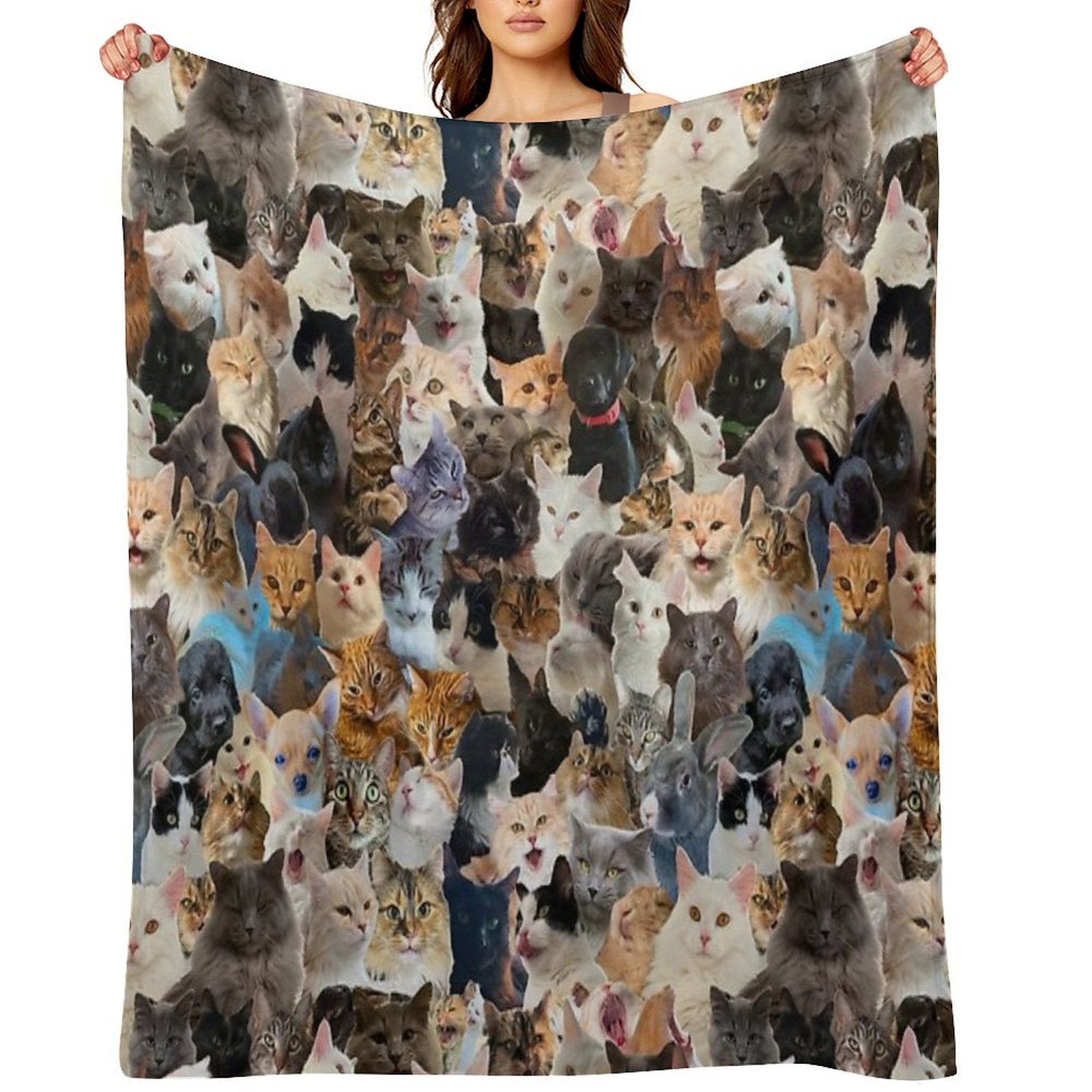 Maximalistic Animal Lover Pattern Premium Throw Blanket