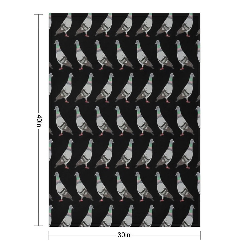 Pigeon Walk 2020, Black Background Wrinkle-free Throw Blanket