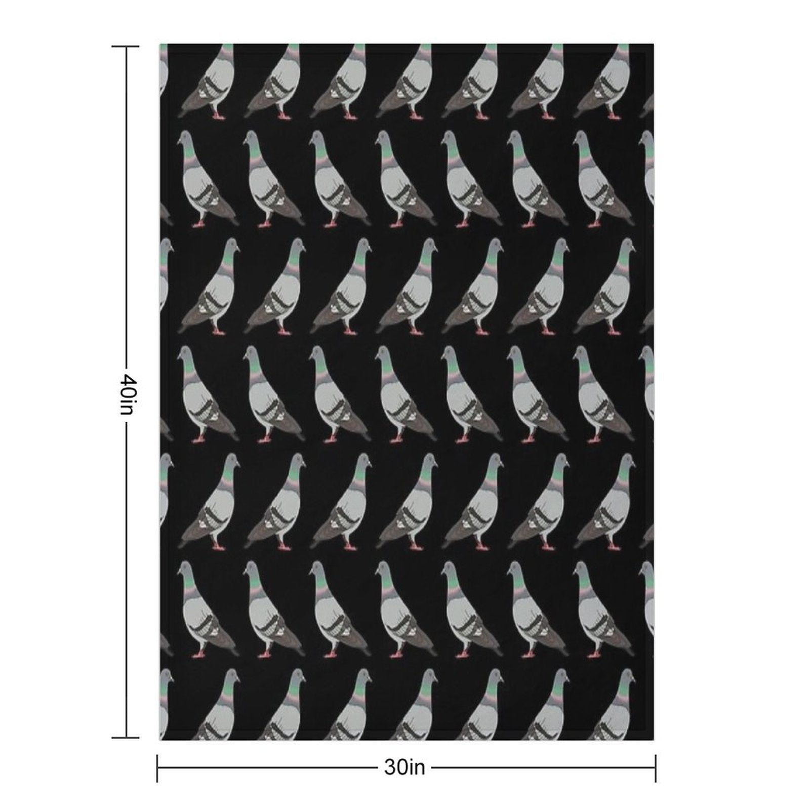 Pigeon Walk 2020, Black Background Wrinkle-free Throw Blanket