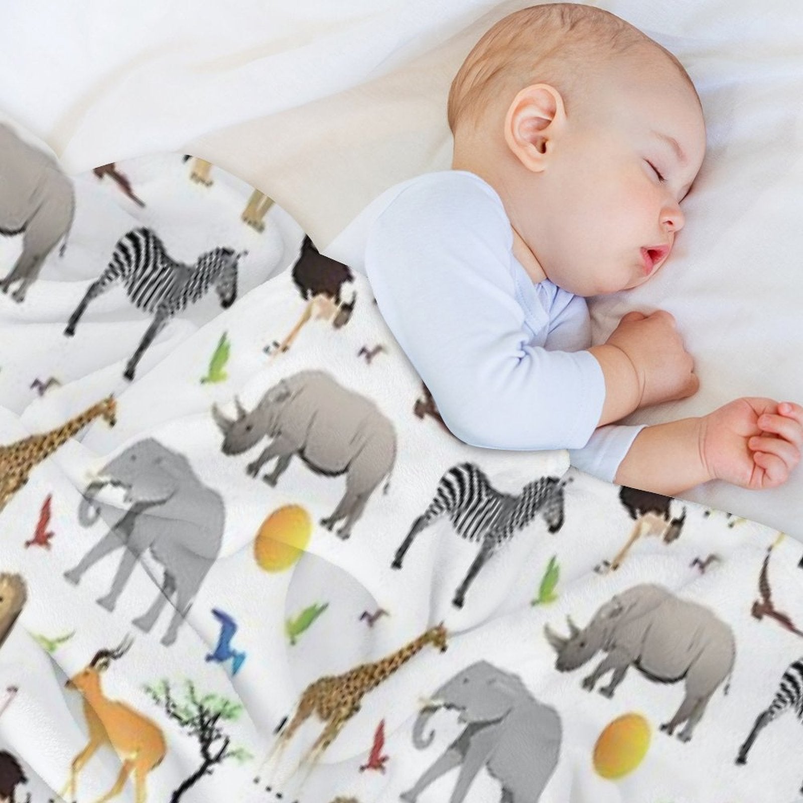 Safari Savanna Various Animals Eco-conscious Throw Blanket