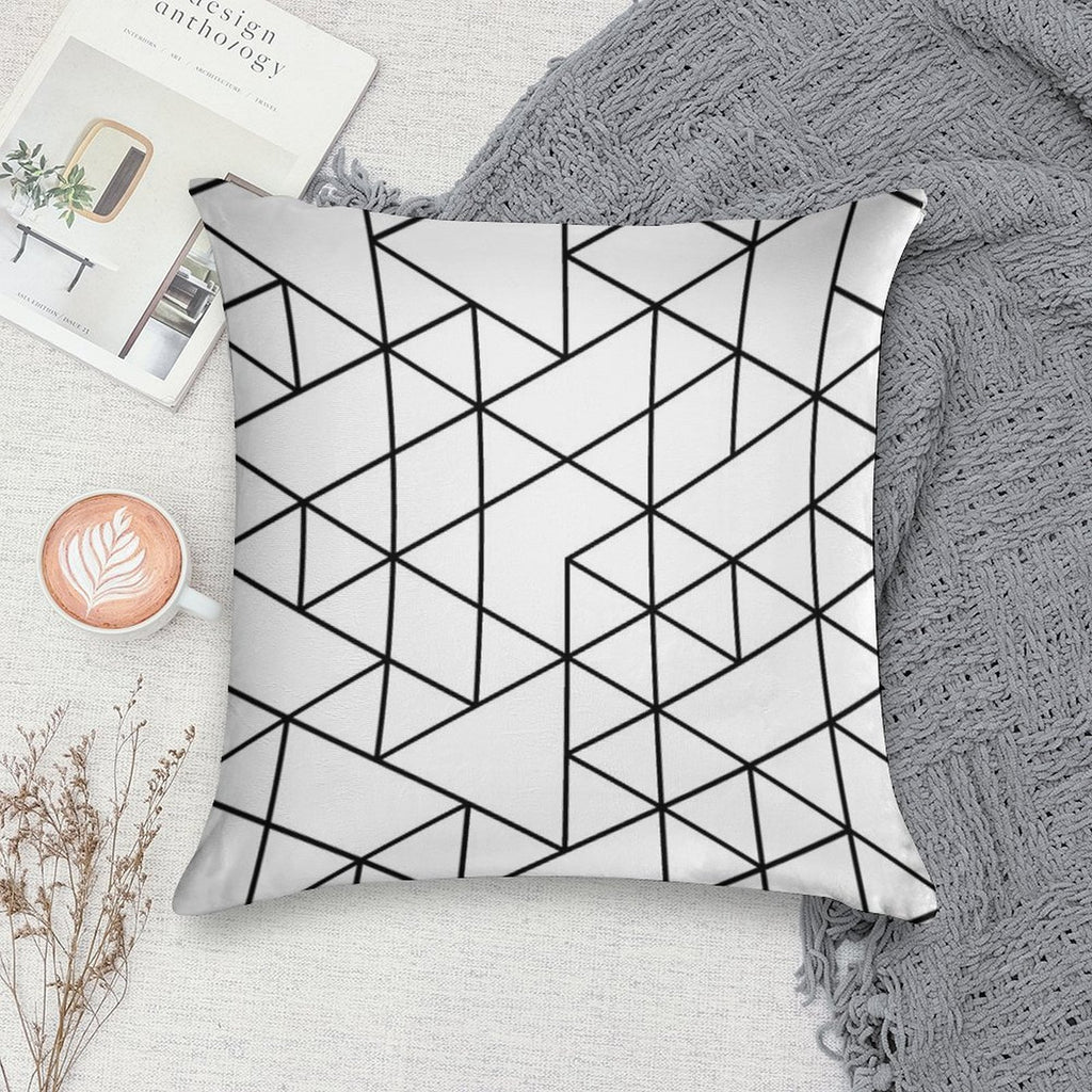 Triangles, Black And White Soft Skin-Friendly Throw Pillow