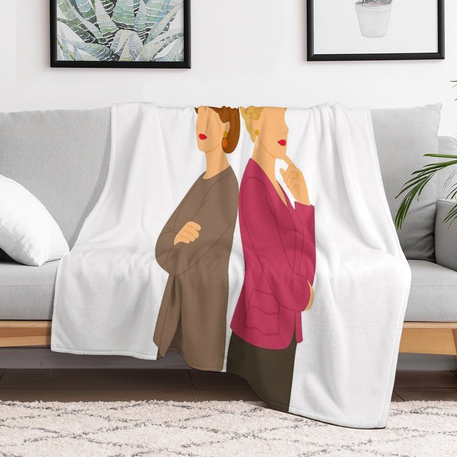 Catherine & Liliane All-season Throw Blanket