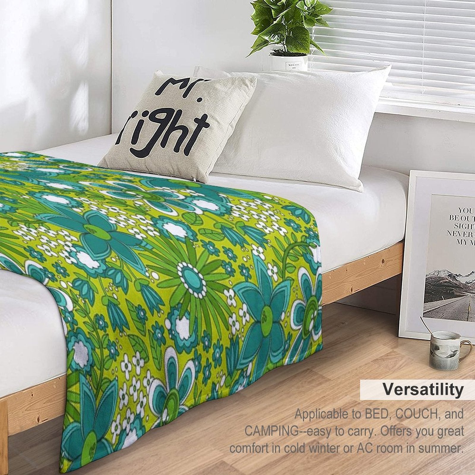 Peace, Love And Flowers Comfort Throw Blanket