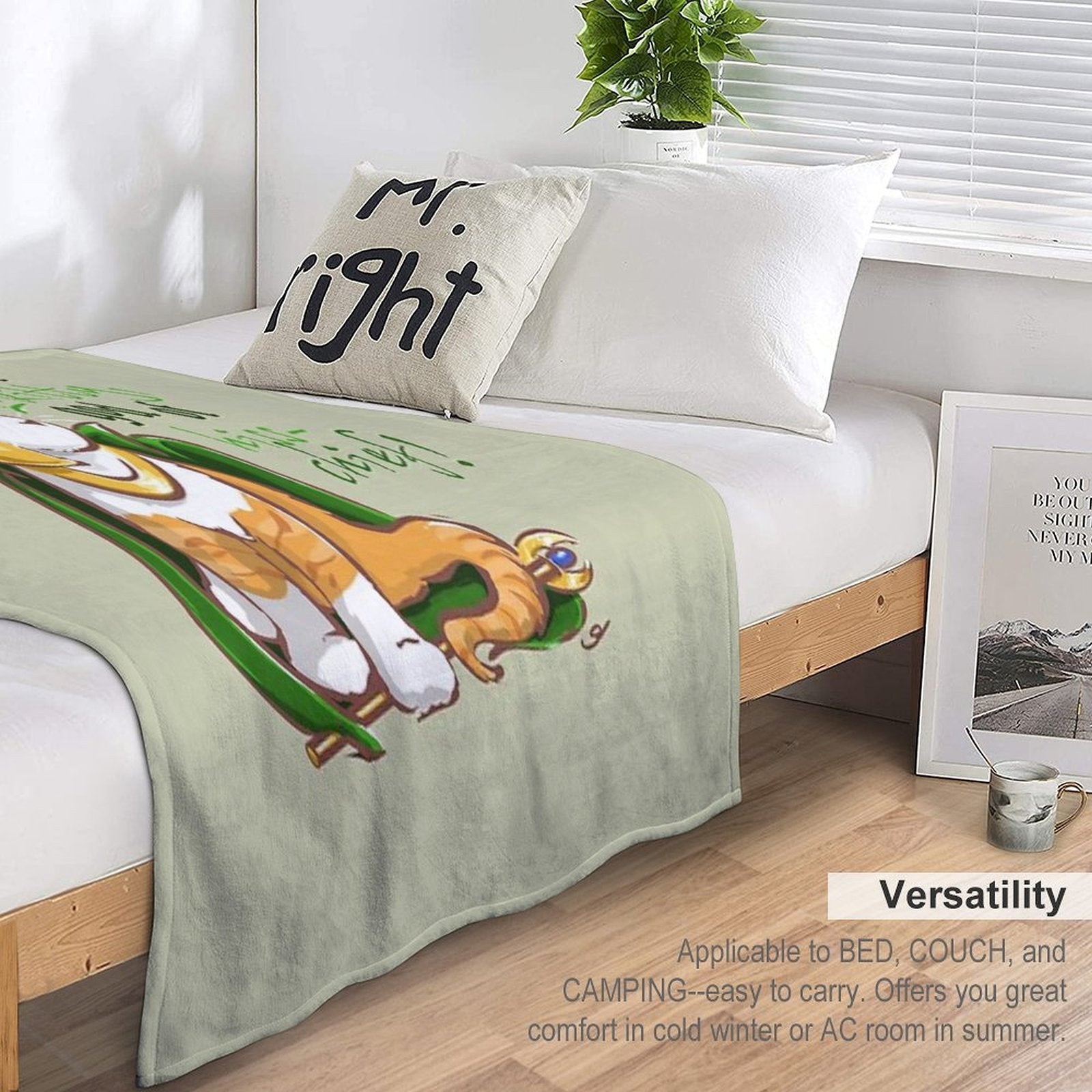 Kneel Before Lokitty! (chibi Version) Eco-conscious Throw Blanket