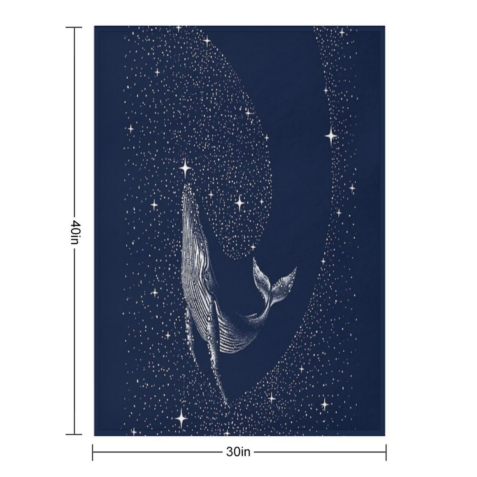 Starry Whale Wrinkle-free Throw Blanket