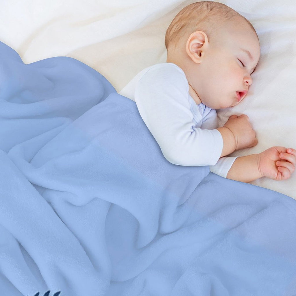 Barnard College Baby Blue Logo Sustainable Throw Blanket