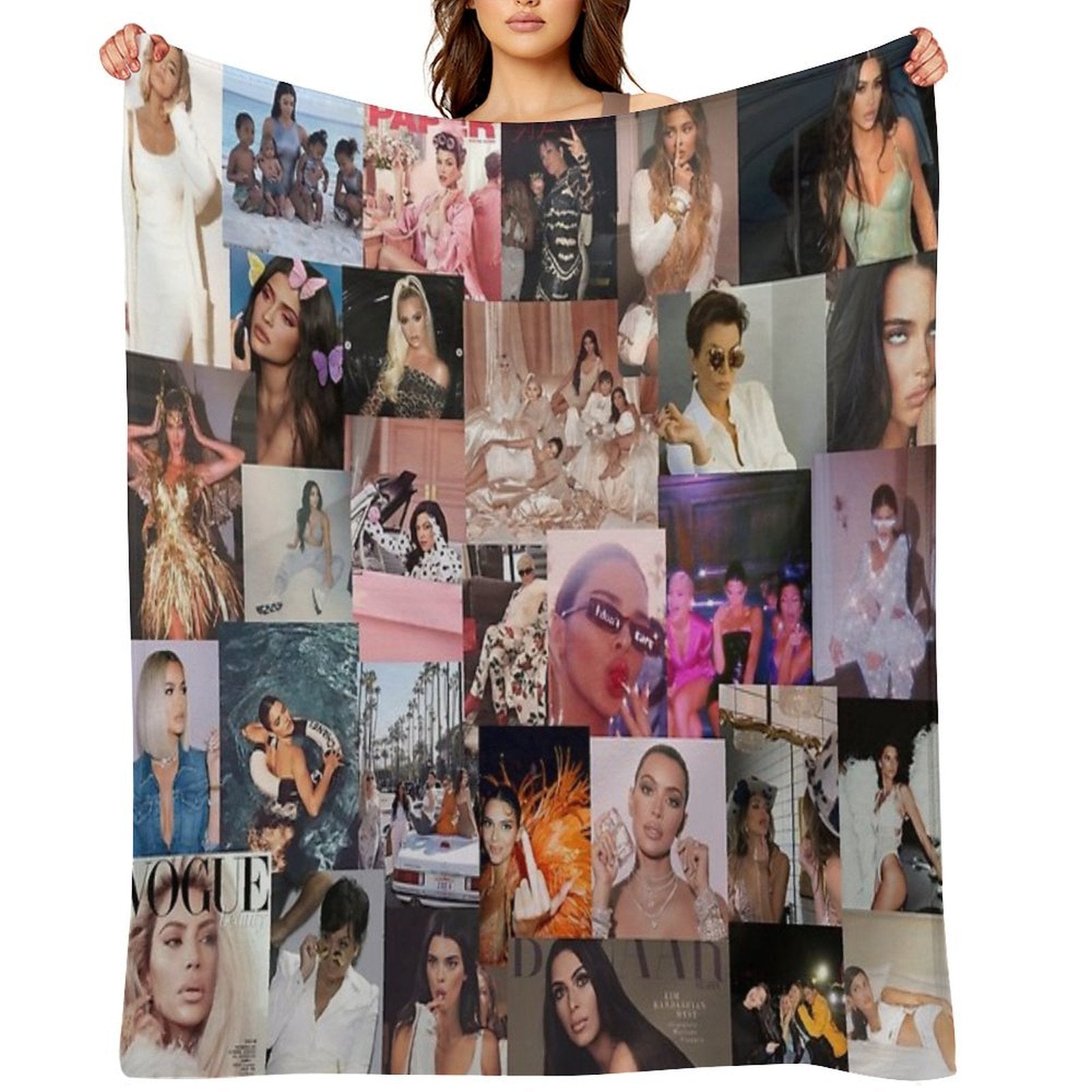 Kardash Collage Plush Throw Blanket