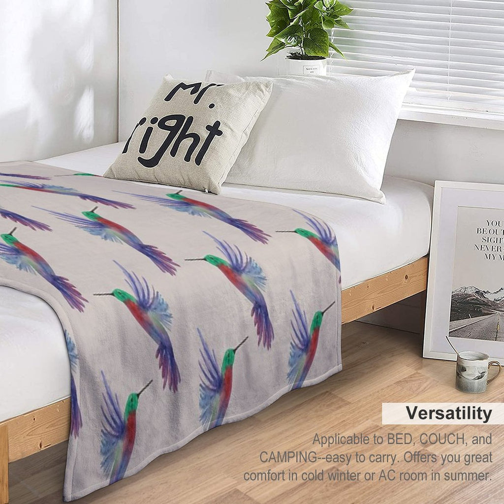 Harmonious Hummingbird Sustainable Throw Blanket