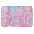 The Cute Cats in The Tokyo Streets (Soft Pastel Version)  Toxin-Free Bath Mat