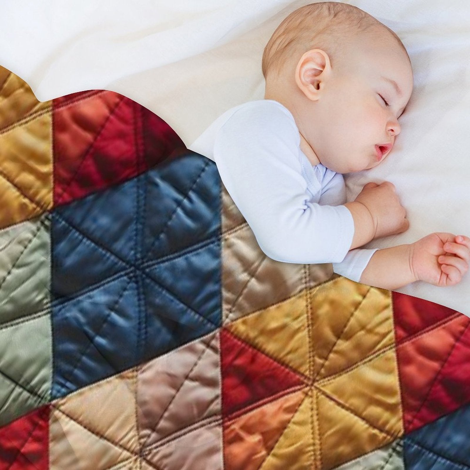 Vintage Geometric Patchwork Pattern Gift-ready Throw Blanket