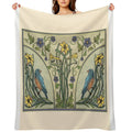 Bluebirds And Spring Blossoms Inspired By Art Nouveau Comfort Throw Blanket