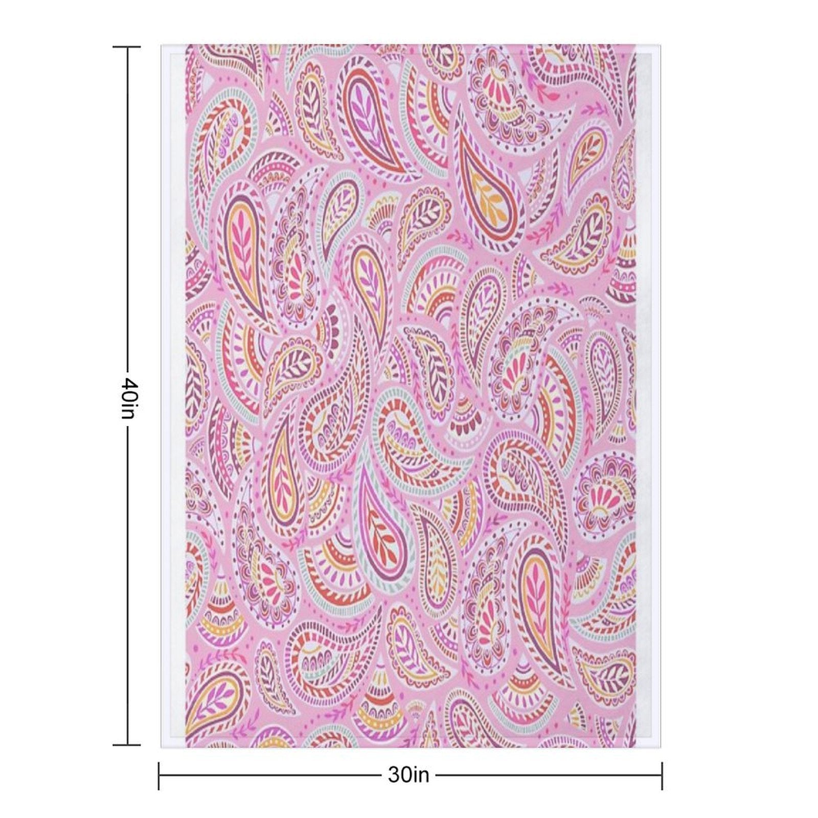 Pink Paisley Plush Throw Blanket