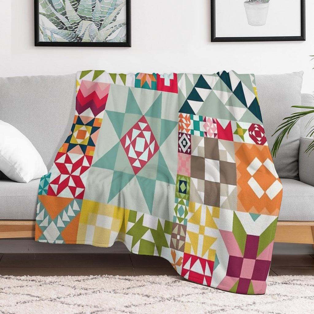 All Over Quilt Print Gift-ready Throw Blanket