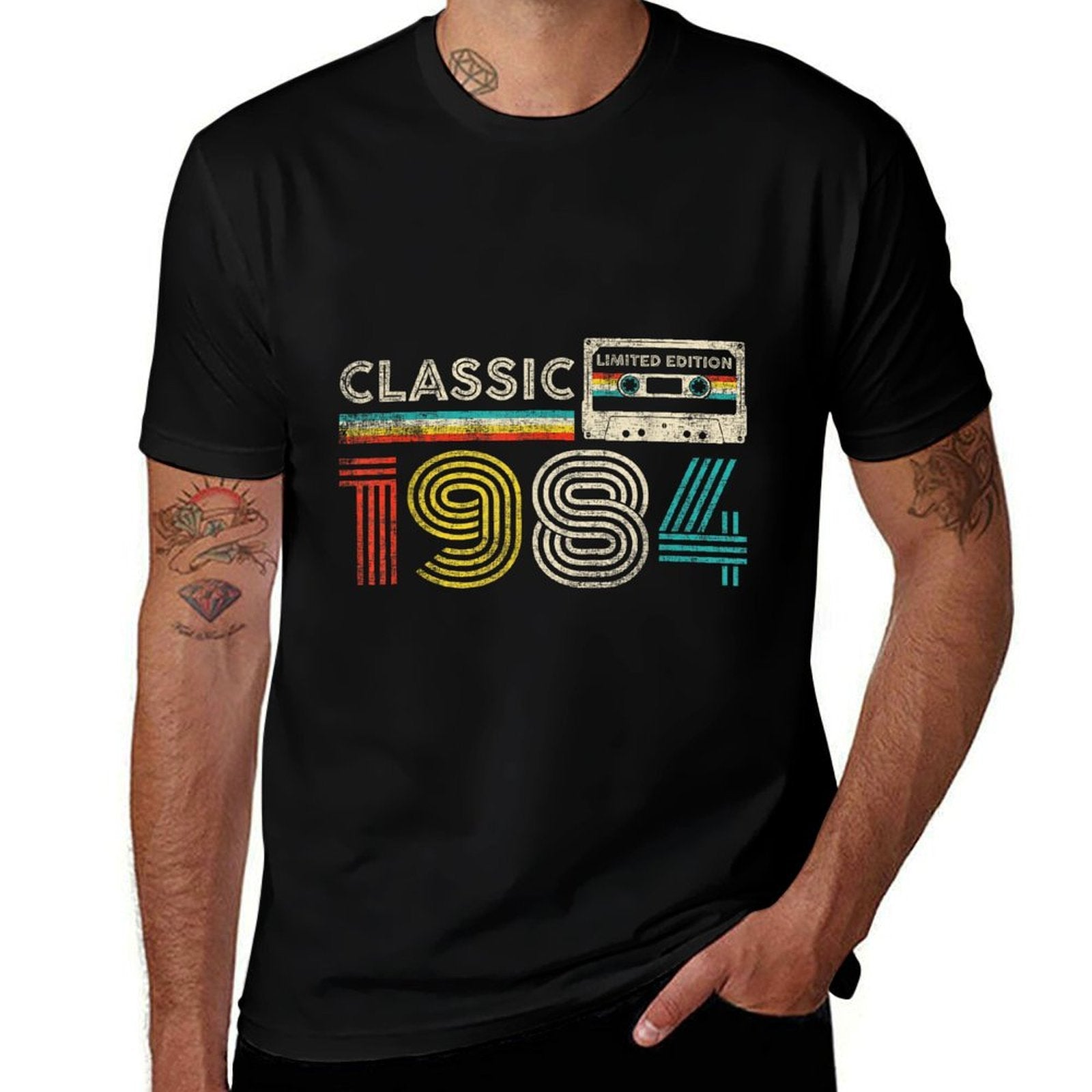 Classic 1984 Vintage 1984 Cassette Tape Men Women Birthday  Trendy Pattern T-Shirt