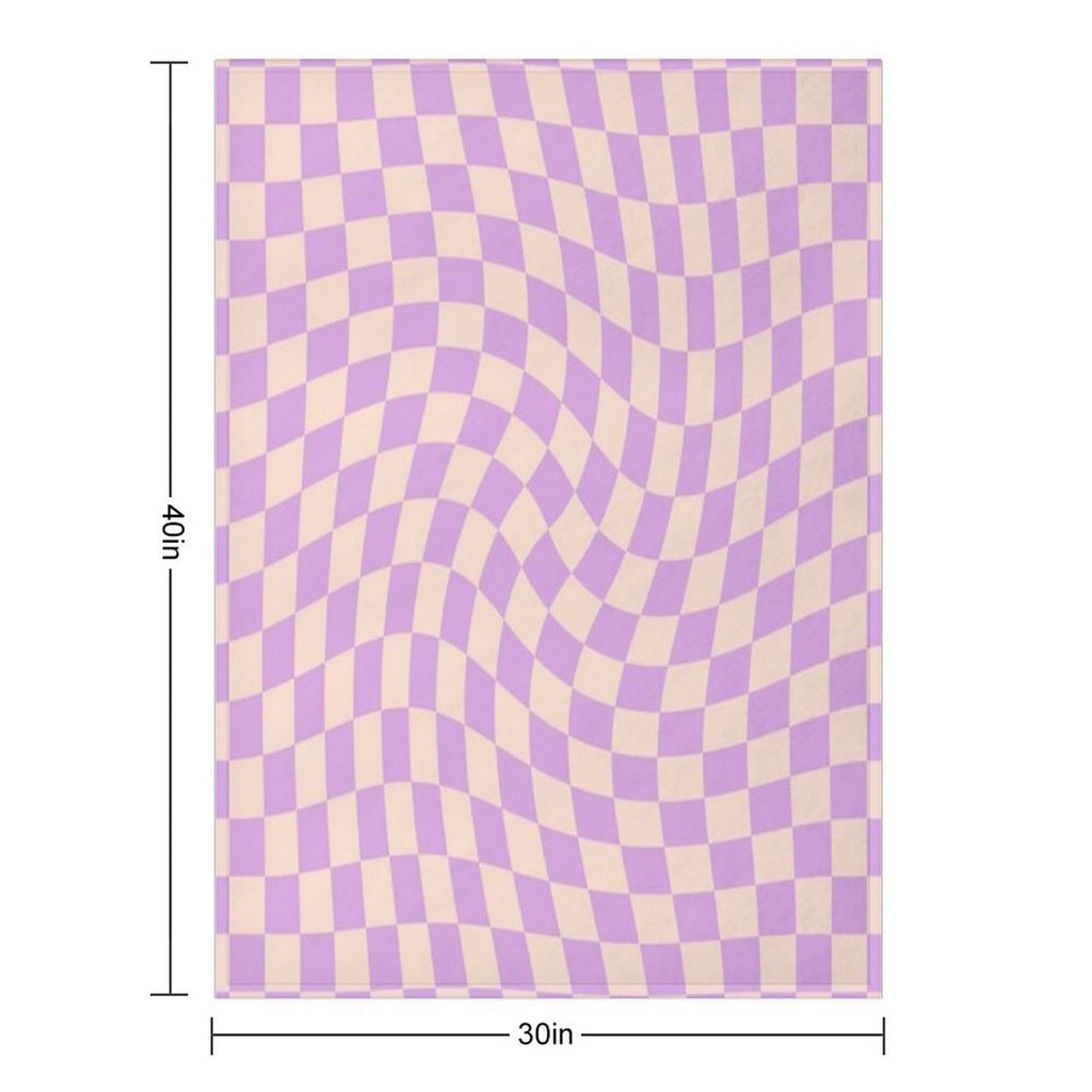 Check V - Lilac Twist Wrinkle-free Throw Blanket