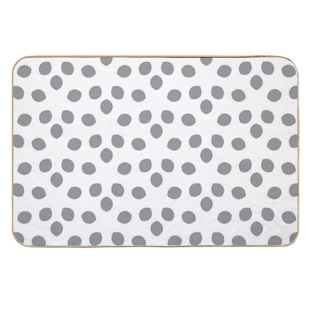 Gray And White Minimal Shape Ornamental Pattern 2022 Trending Color - Hue - Shade - Colour Pantone Ultimate Gray 17-5104  High-Traffic Bath Mat