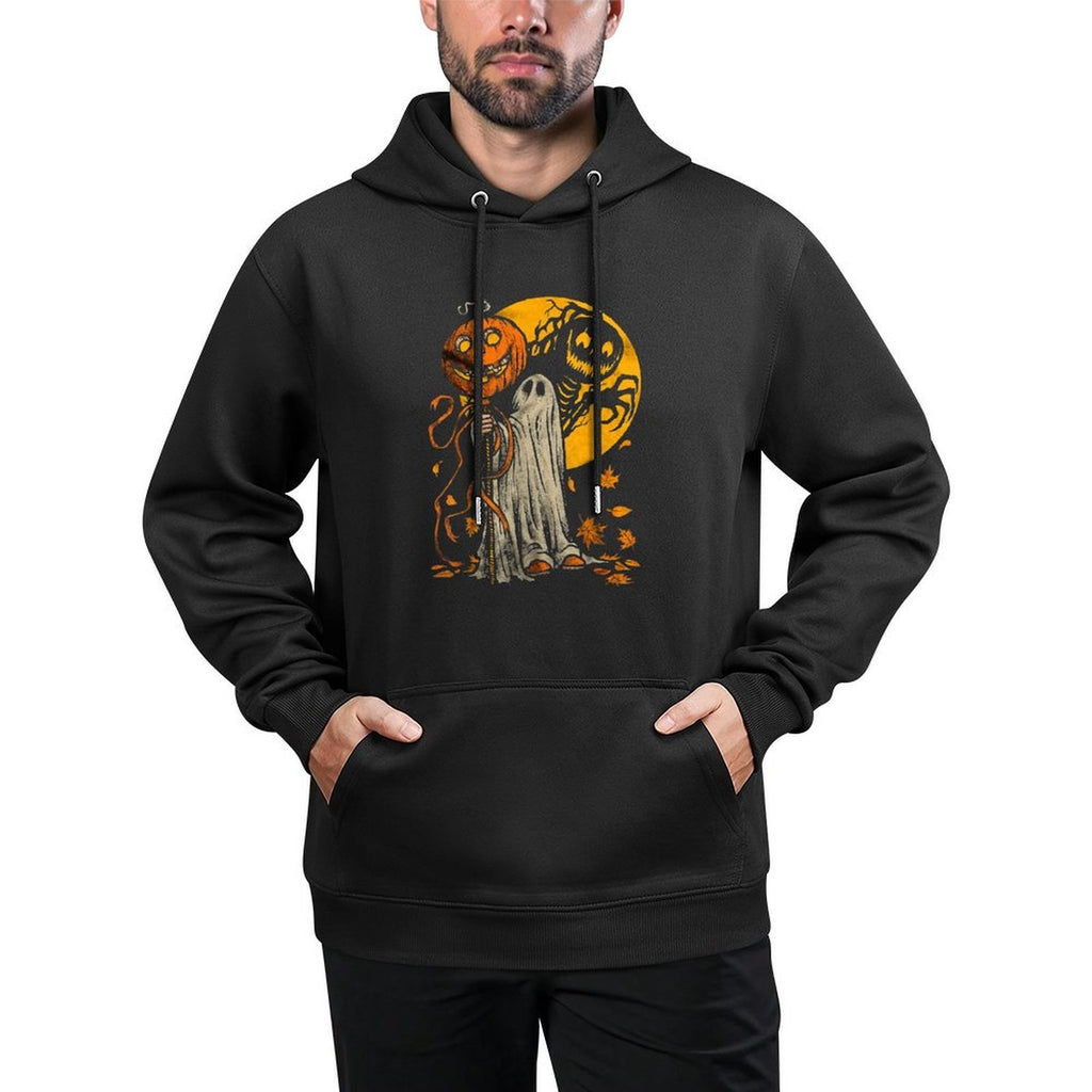Halloween Pumpkin Ghost Autumn Leaves Graphic Art Versatile Streetwear Hoodie