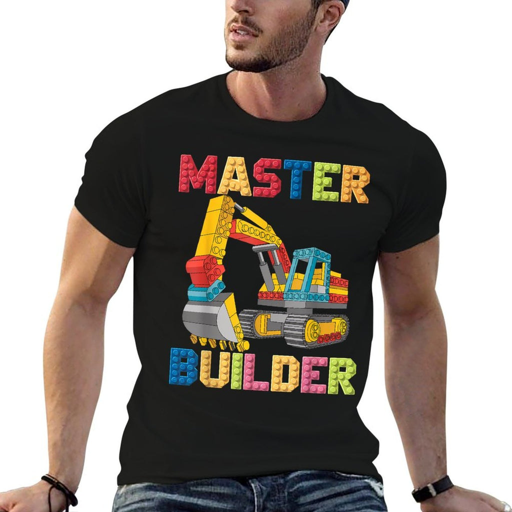 Master Builder Toys For Kids Men Building Blocks Excavator Comfortable T-Shirt